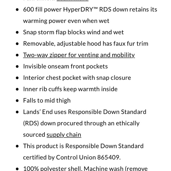 Land’s End Down Winter Coat - Picture 2 of 4